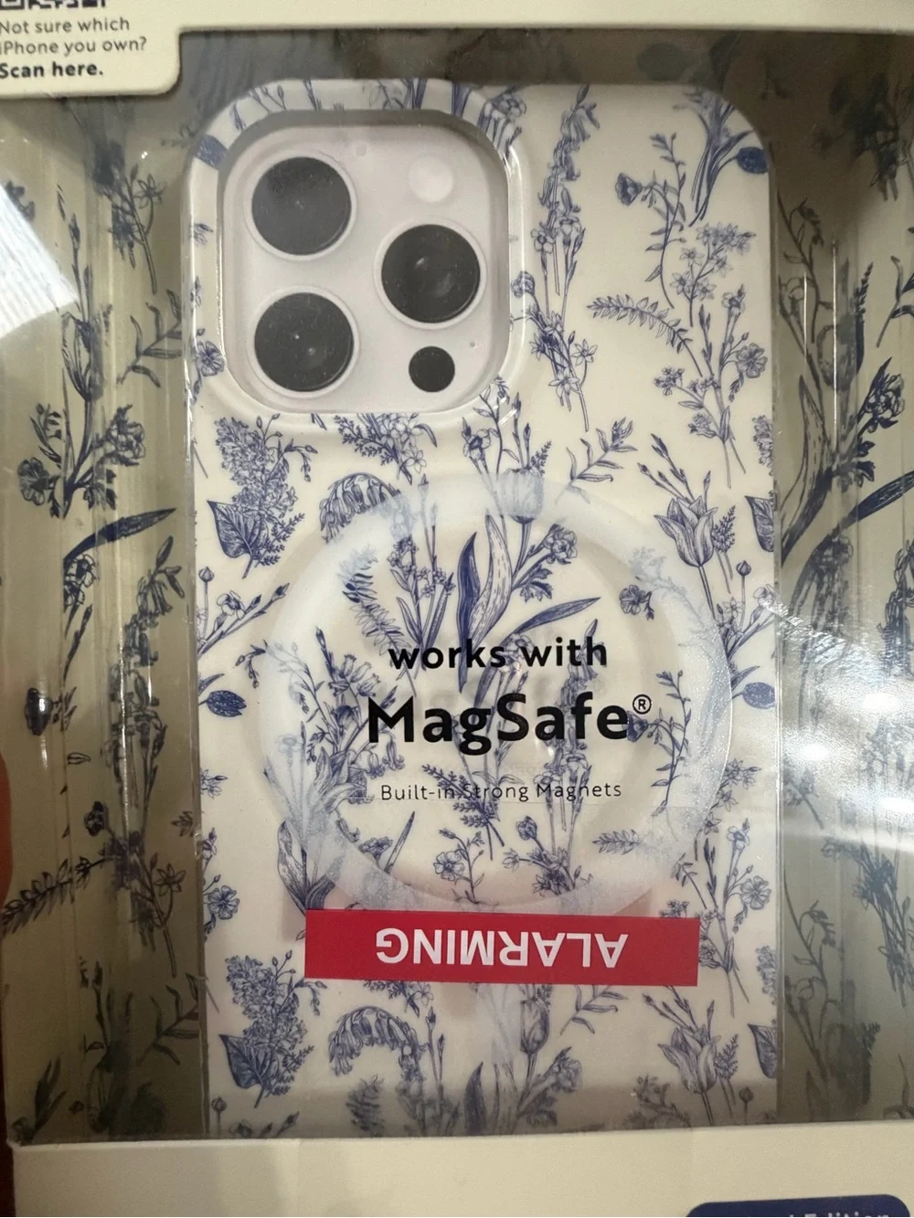 MVMT Toile Floral iPhone 16 Pro Max Case - White & Blue